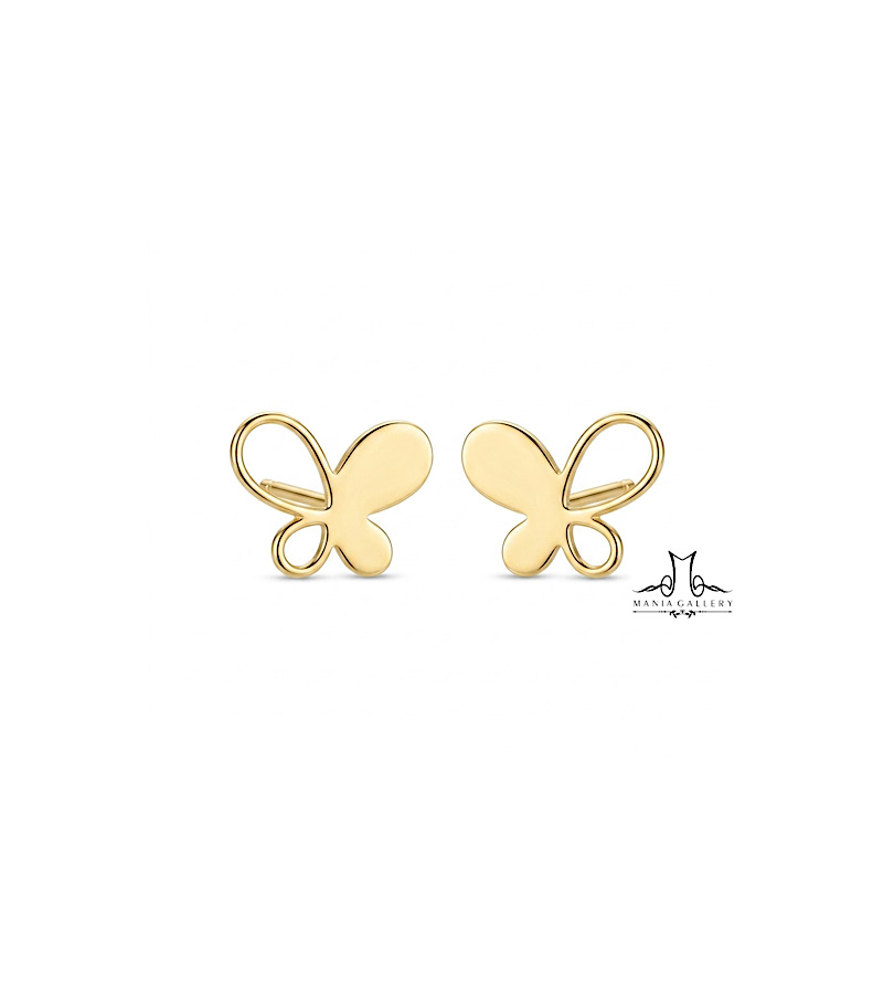 گوشواره طلا میخی طرح پروانه