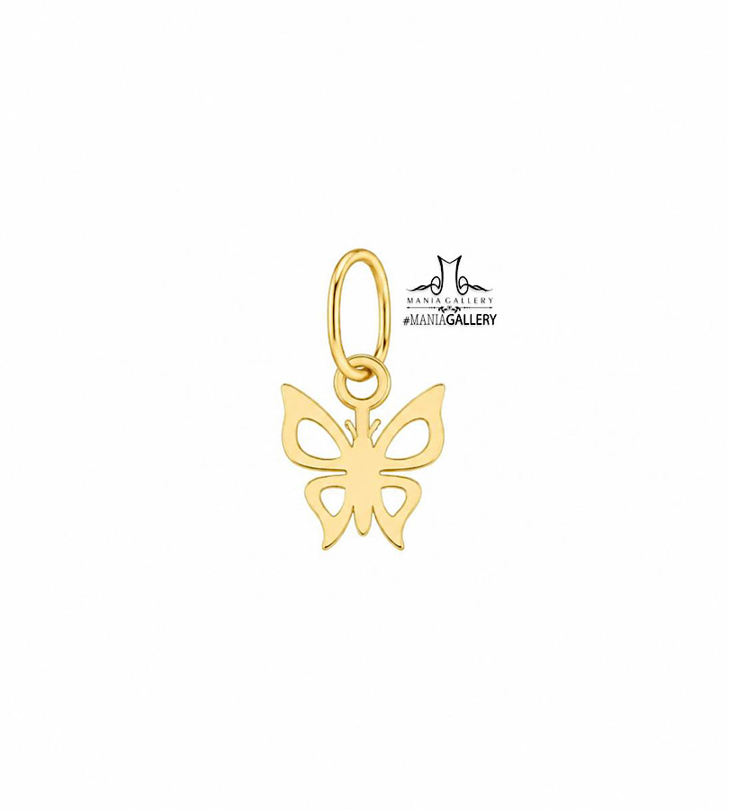 آویز طلا زنانه طرح پروانه مینیمال