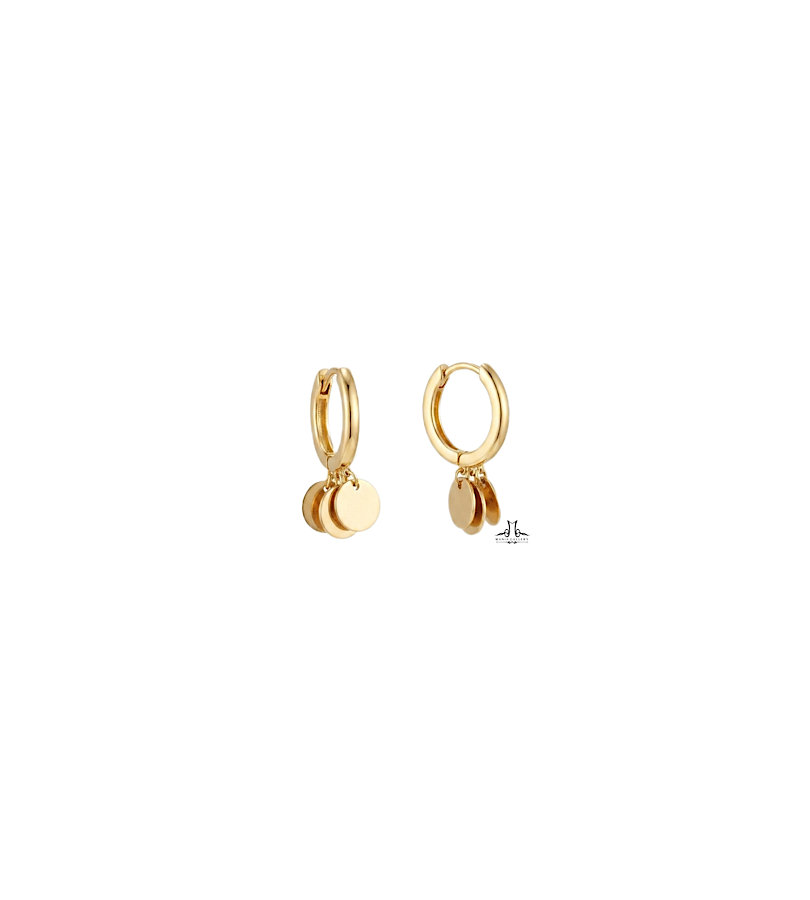 گوشواره طلا زنانه حلقه ای طرح پولکی آویز
